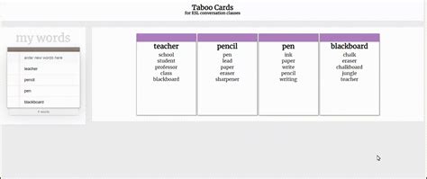 homemade taboo|In a Wink: Create Taboo Cards Magically .